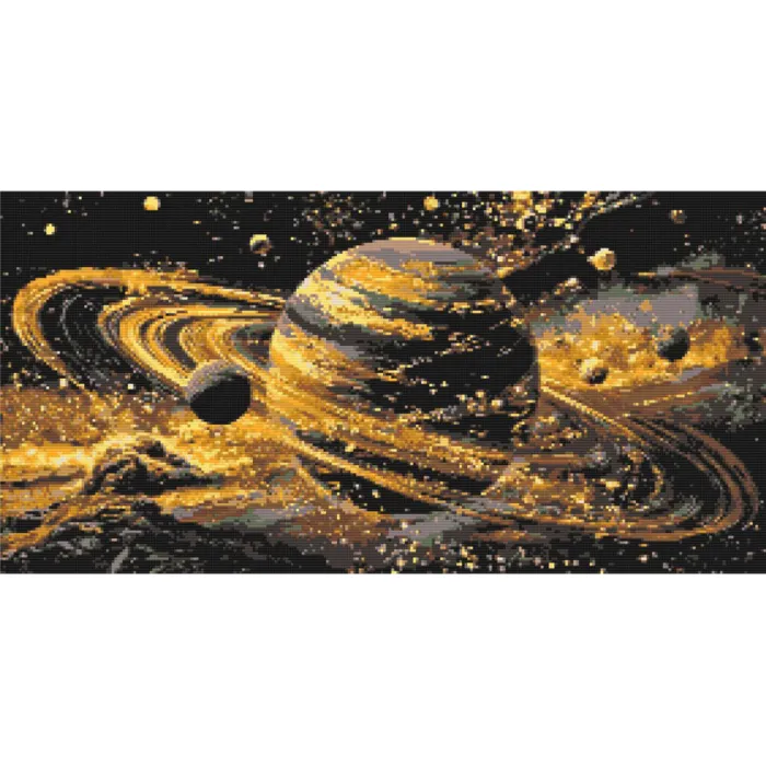 Алмазна мозаїка Космос Сяйво планет OD5188, 40x80 см