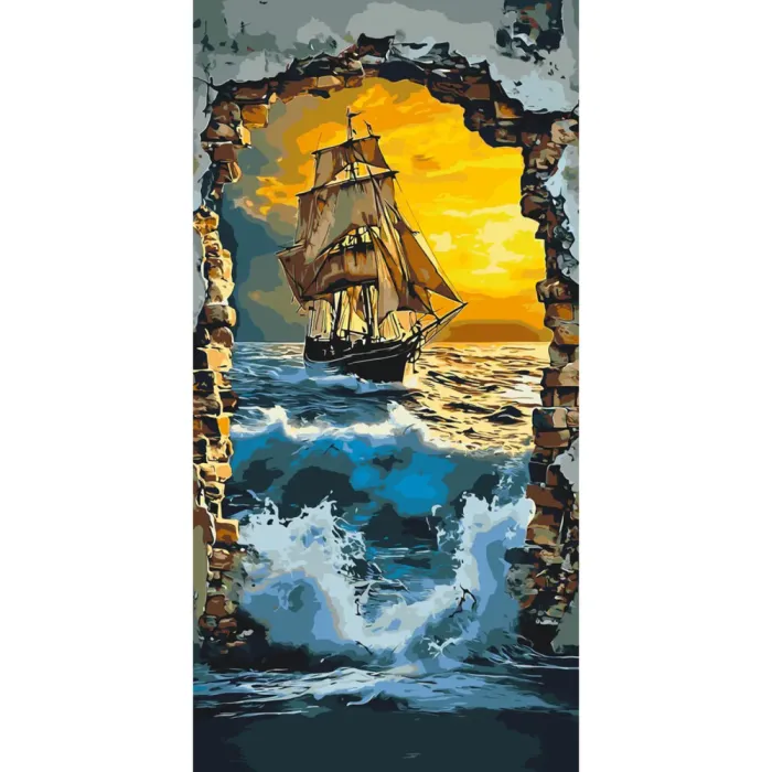 Картина за номерами Корабель в морі LW5119, 40x80 см