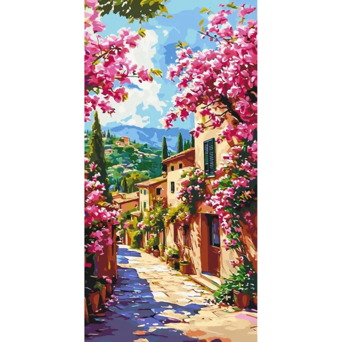 Картина за номерами Квітуча вуличка Тоскани LW5135, 40x80 см