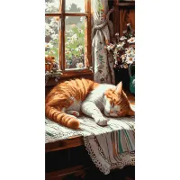 Картина за номерами Рудий котик LW5163, 40x80 см