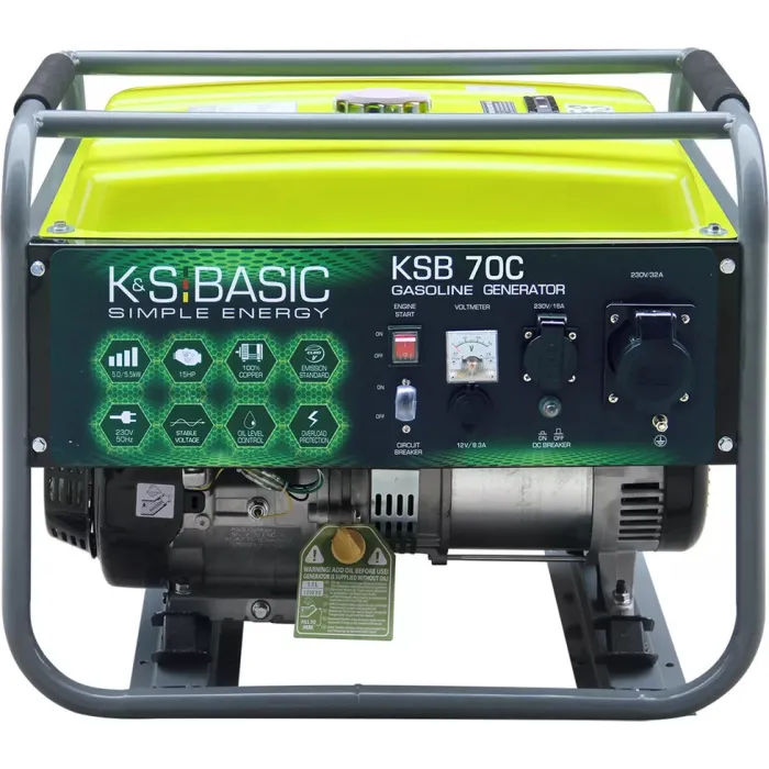 Генератор бензиновий Konner&Sohnen Basic KSB 70C, 230В, 5-5.5кВт, ручний стартер, 66.6кг