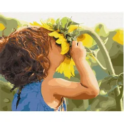 Картина за номерами Дитина поруч з соняшником Brushme 40x50см BS3307