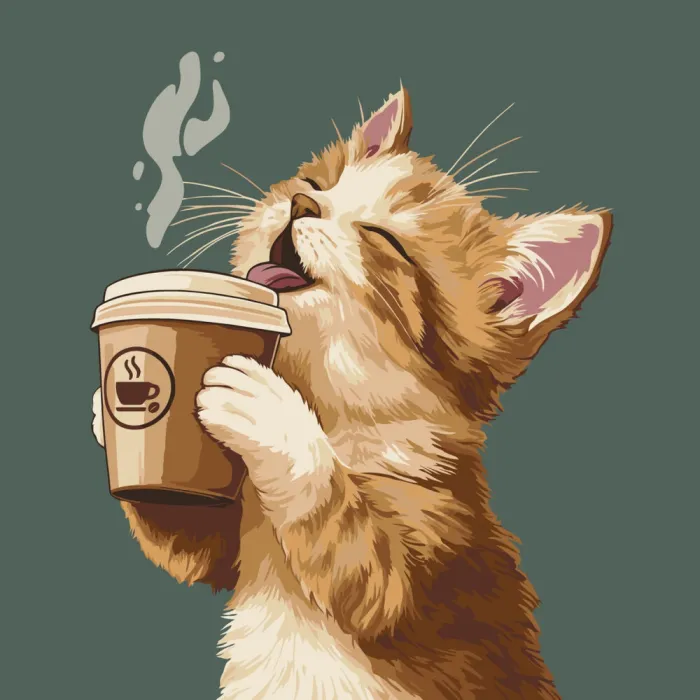 Картина за номерами Ранковий мурчик ©arttem_illustration 11737-AC 40x40 см