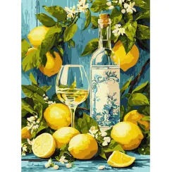 Картина за номерами Біле вино та лимони ©art_selena_ua KHO5769, 30x40 см