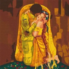 Картина за номерами В надійних обіймах ©Соломія Ковальчук Brushme 50x50см BS53129M