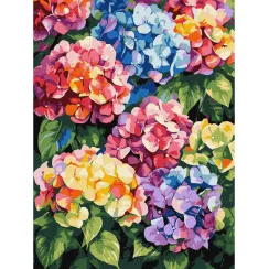 Картина за номерами Різнокольорові гортензії ©art_selena_ua KHO3299, 30x40 см