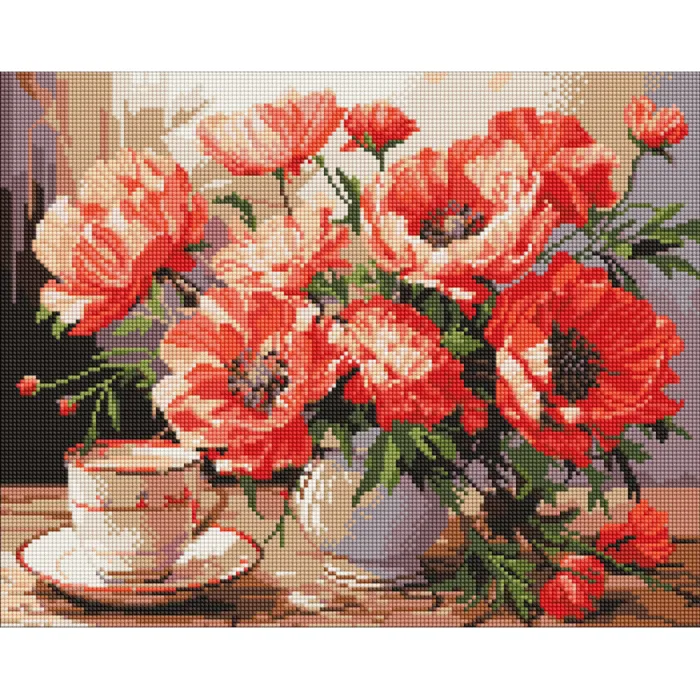 Алмазна мозаїка Букет з маками AMO7988, 40x50 см