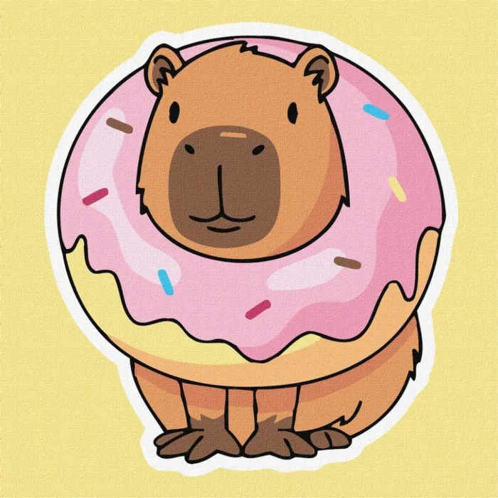 Картина за номерами Солодкий капібара ©art_selena_ua KHO6742, 30x30 см