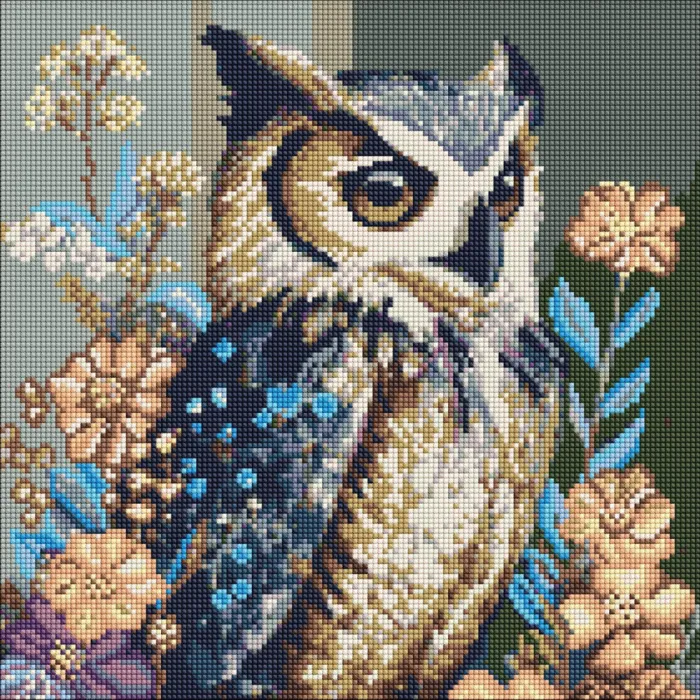 Алмазна мозаїка Мудра сова ©art_selena_ua AMO20056, 40x40 см