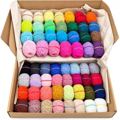 Великий набір для в'язання іграшок Candy-yarn CY22_15573_10657, 60 кольорів по 12 грам