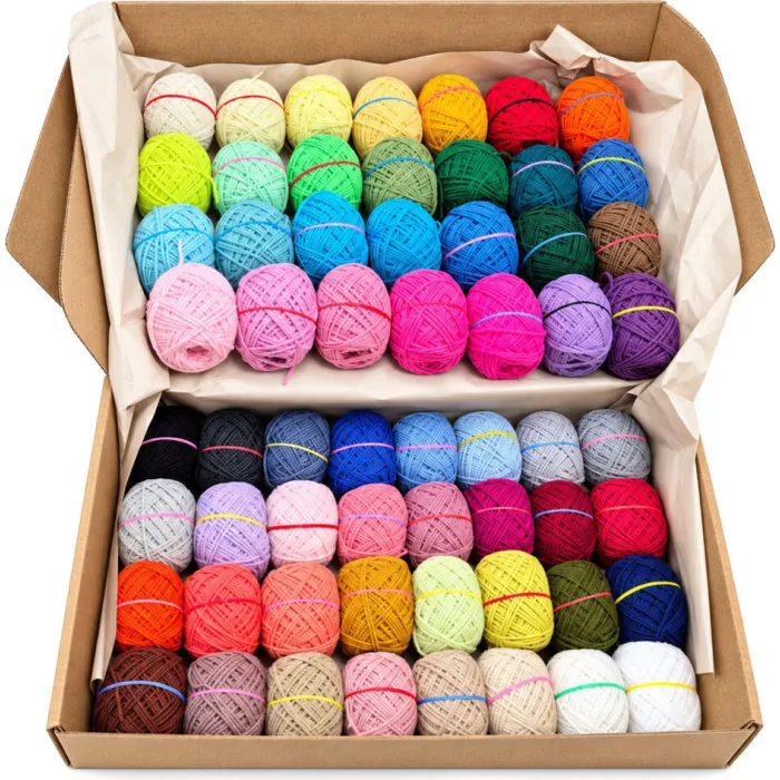 Великий набір для в'язання іграшок Candy-yarn CY22_15573_10657, 60 кольорів по 12 грам
