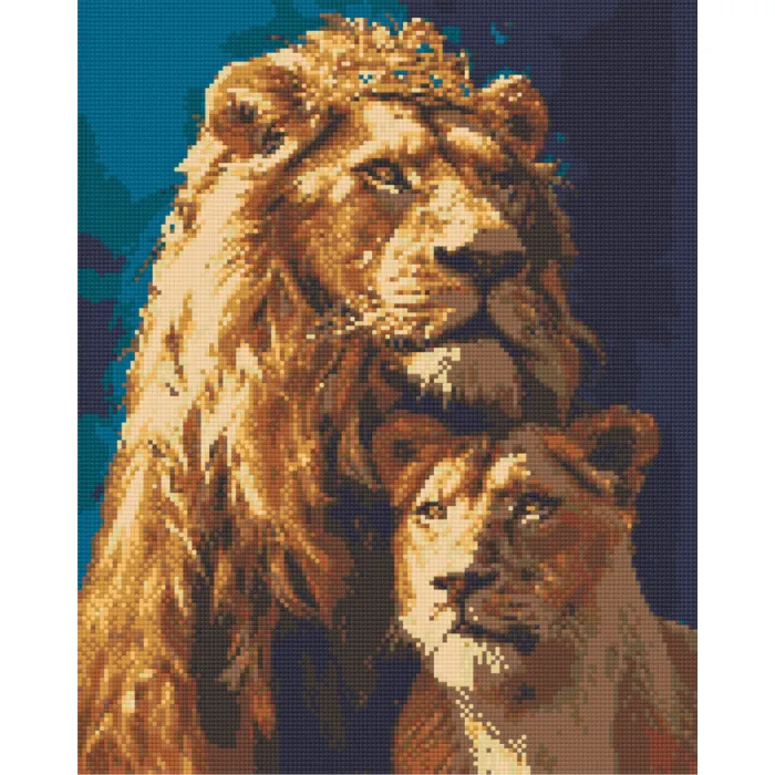 Алмазна мозаїка Король лев і левиця OD0320, 40x50 см
