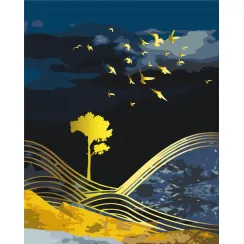 Картина за номерами Природа ночі з золотою фарбою Brushme 40x50см PBS53040