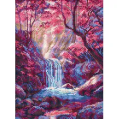 Алмазна мозаїка Водоспад у рожевих тонах AMO20288, 30x40 см
