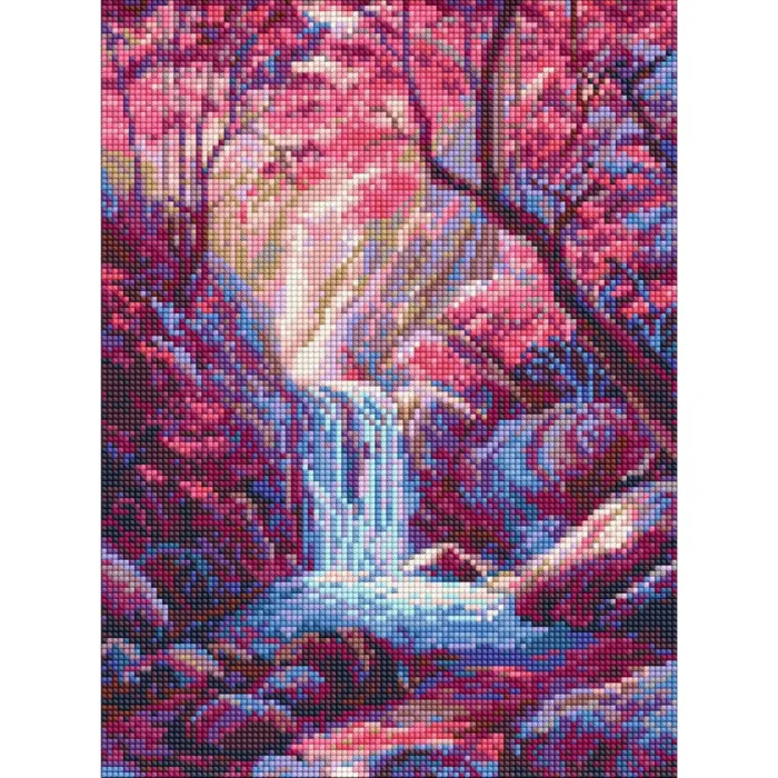 Алмазна мозаїка Водоспад у рожевих тонах AMO20288, 30x40 см
