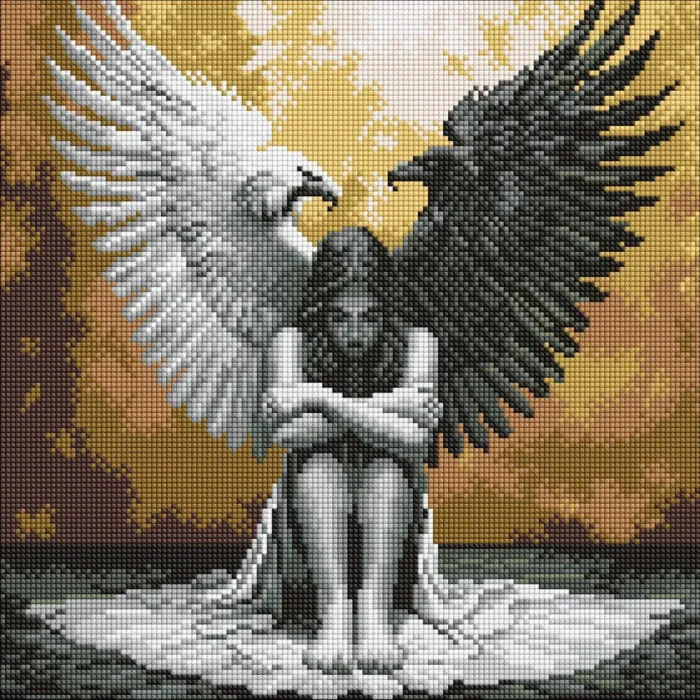 Алмазна мозаїка Дві сторони душі AMO8199, 40x40 см